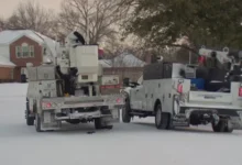 Map showing East Texas as the most impacted region by power outages.