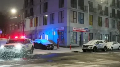 Crime scene tape securing the area after the discovery of the baby in a duffel bag.