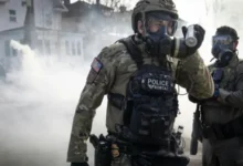 Federal agents executing the Minneapolis federal withdrawal on Friday morning.