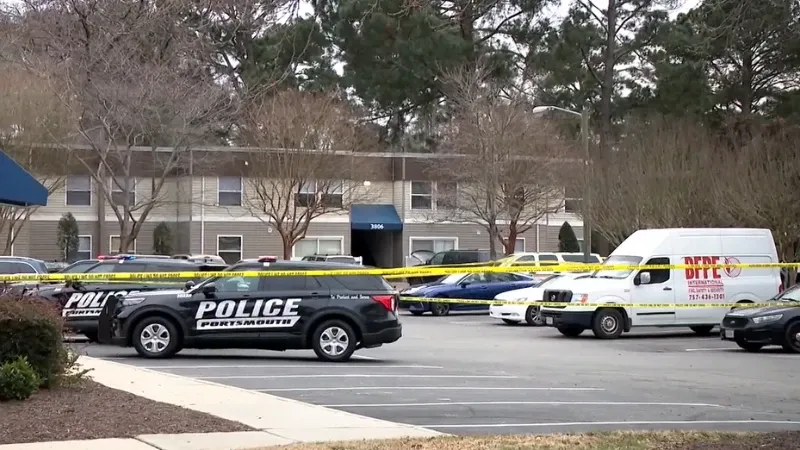 Ambulance responding to the scene where an infant and man were shot.