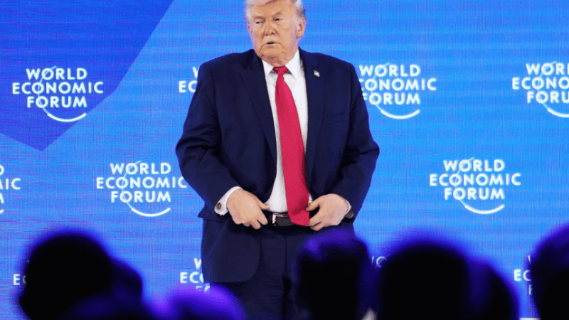 President Trump reaffirms Greenland purchase demand during Davos 2026 speech.