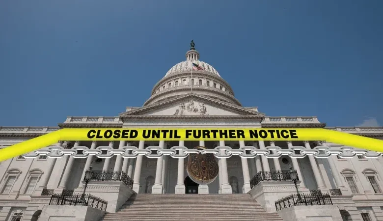 The U.S. Capitol during the DHS government shutdown in February 2026.