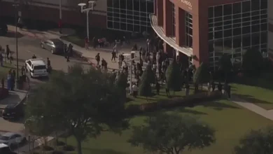 Houston Police responding to the Dobie High School lockdown on February 17, 2026.