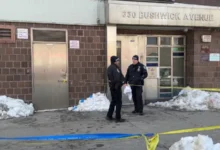 NYPD securing the scene at 330 Bushwick Avenue where Michelle Montgomery was found.