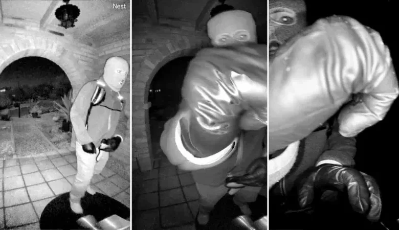 Masked suspect captured in the FBI video related to the Nancy Guthrie disappearance.