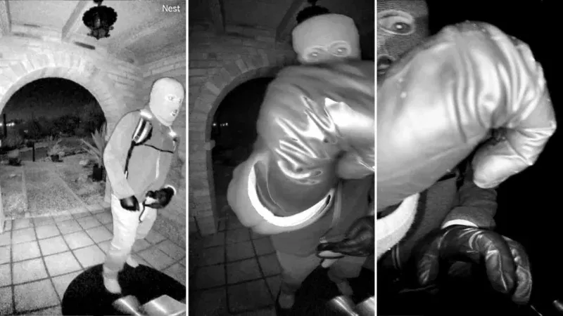 Masked suspect captured in the FBI video related to the Nancy Guthrie disappearance.