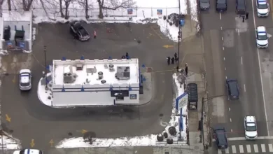 A vehicle fire at the scene of the Near West Side shooting on Roosevelt Road.