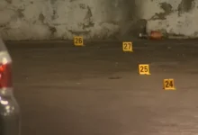 Seattle Police responding to the Pioneer Square shooting scene at night.