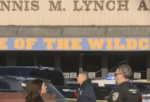 Rhode Island State Police investigators at the Rhode Island hockey rink shooting scene.