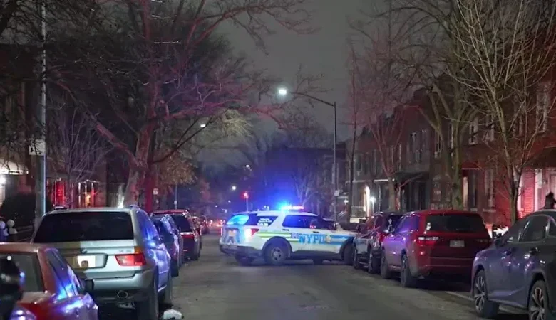 An NYPD cruiser arrives at the scene of the recent Sunset Park teen shooting in Brooklyn.