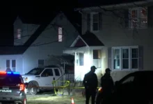 Police tape at the scene of the Plainville murder suicide investigation on Milford Street.