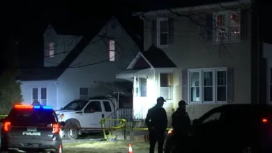 Police tape at the scene of the Plainville murder suicide investigation on Milford Street.