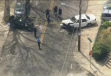 Philadelphia Police responding to the Logan Philadelphia shooting on Wagon Avenue.