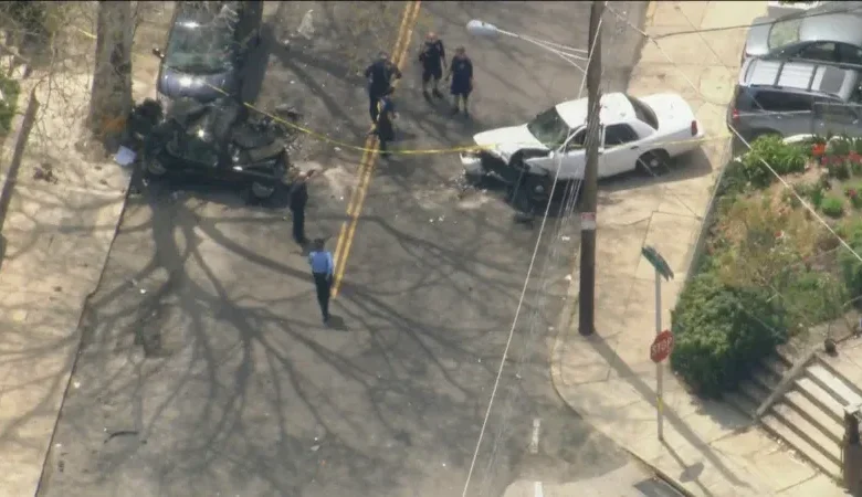 Philadelphia Police responding to the Logan Philadelphia shooting on Wagon Avenue.