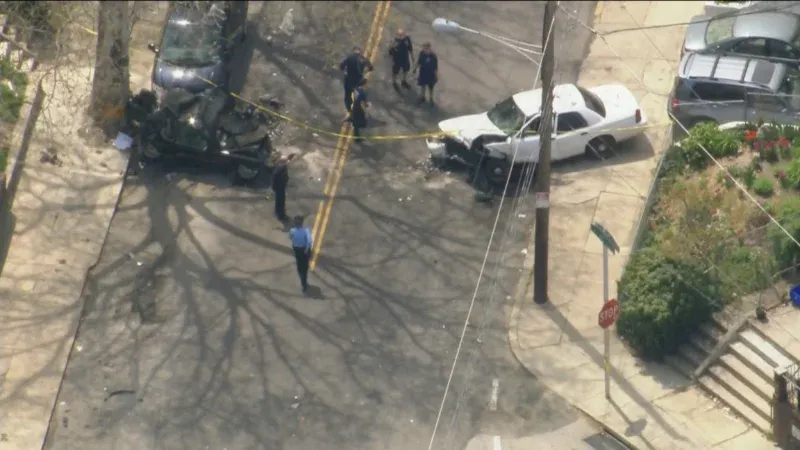 Philadelphia Police responding to the Logan Philadelphia shooting on Wagon Avenue.