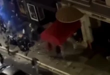 Police secure the downtown scene following the deadly Oakland bar shooting early Saturday.