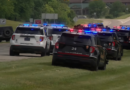 A street near a park in Toledo, Ohio, closed by police tape following a mass shooting.
