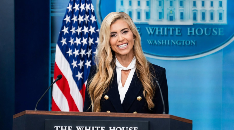 Katie Zacharia speaks during her first White House press briefing in Washington, D.C.